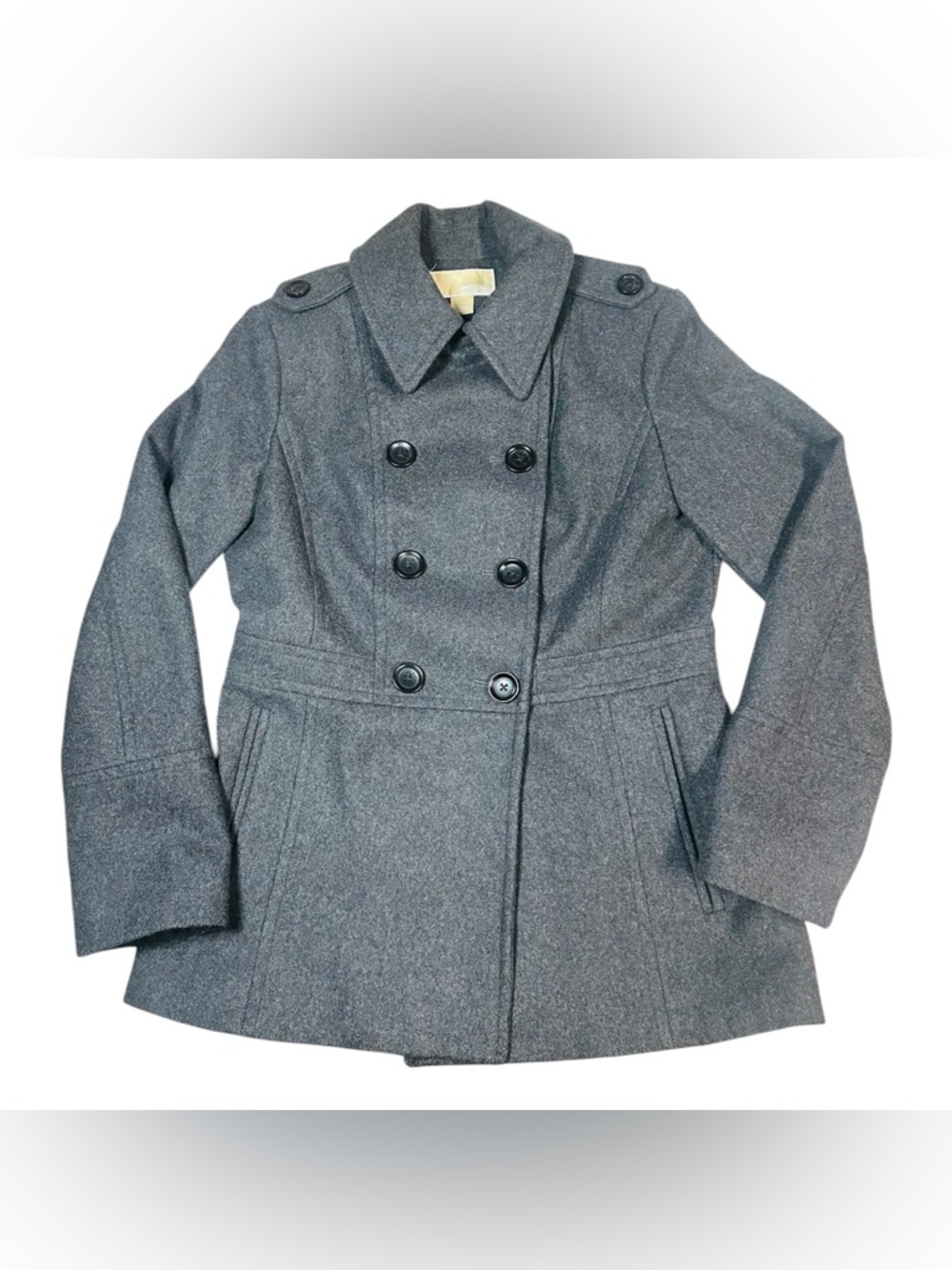 Michael Kors Charcoal Double-Breasted Pea Coat